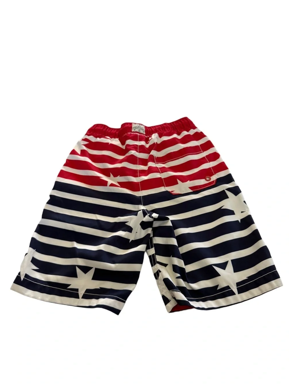 GAP Boys Red White Navy Star Stripe Patriotic American Flag Swim Shorts Medium